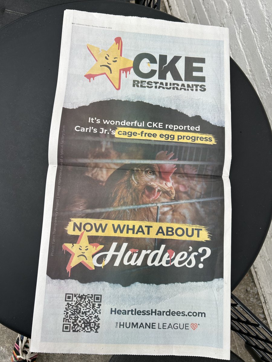 ShingoMouse's tweet photo. @Hardees If there were another biscuit, there’d be enough for each year @Hardees has refused to report its cage-free egg progress! #Hardees 

https://t.co/iK09KPxGBG