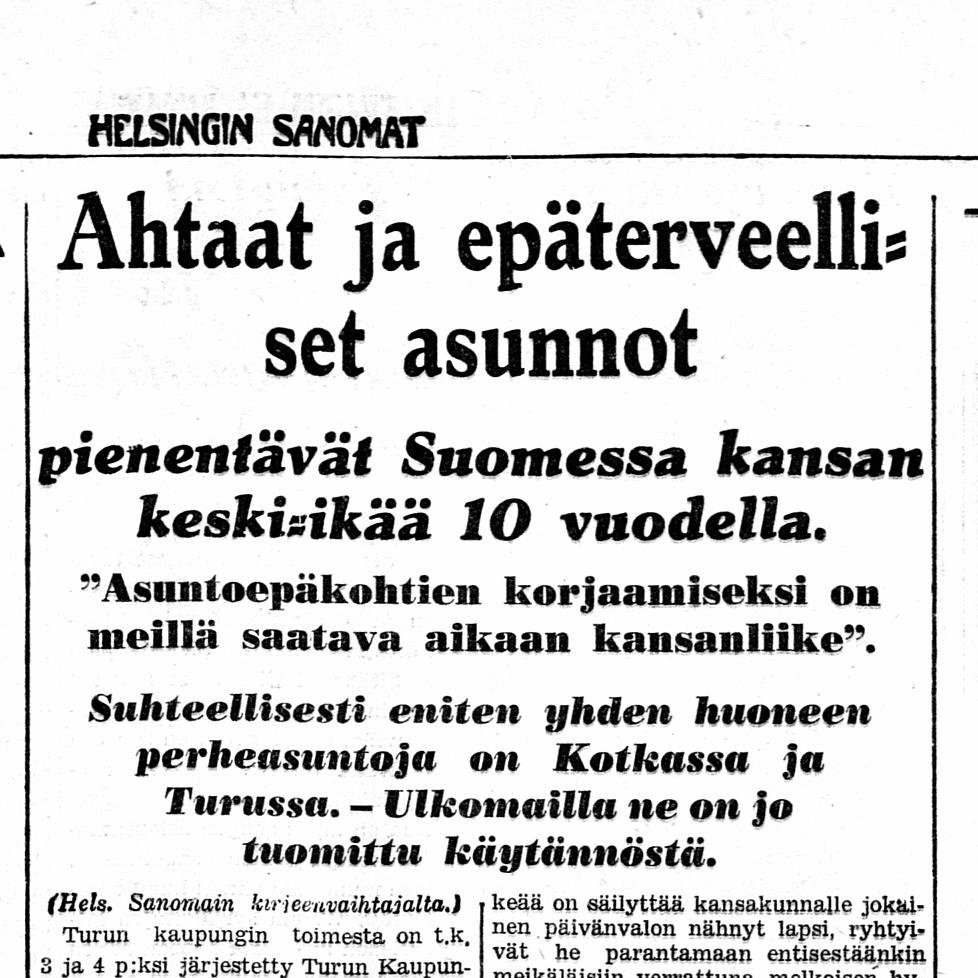 Ennen oli kunnolista ja paremmin! 
(Helsingin Sanomat 4.4.1937/Kansalliskirjasto)