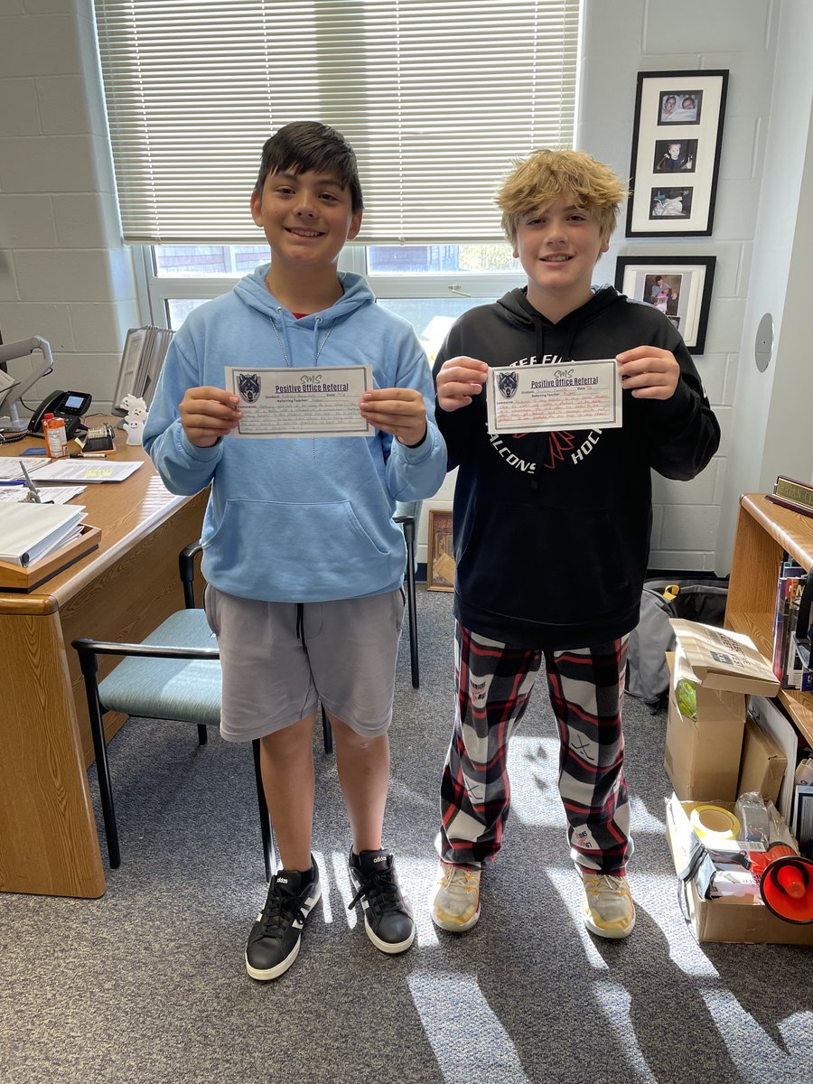 WSMSwolves's tweet image. Congratulations to these two Wolves for earning a Positive Office Referral! Their teachers had amazing things to say about their hard work and kindness. Way to go! #ThePack #WSMSWolves #PositiveOfficeReferral