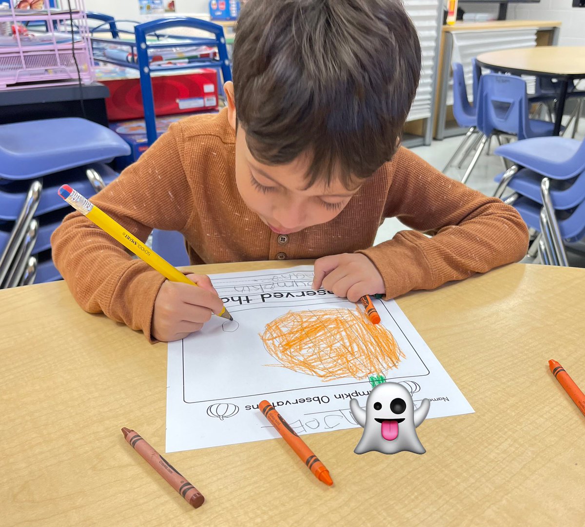 Rounding out our fall-themed week, we were finally able to open up our BIG pumpkin &amp; make observations! We had lots of fun talking about what we can learn using our 5 senses~ 🎃👀✋

<a href="/cvecardinals/">Cardinal Valley Elementary School</a> || #ELL #ESL #FCPSKY #kindergarten #MLL #TeamFCPS #SomosCVE #WeAreCVE