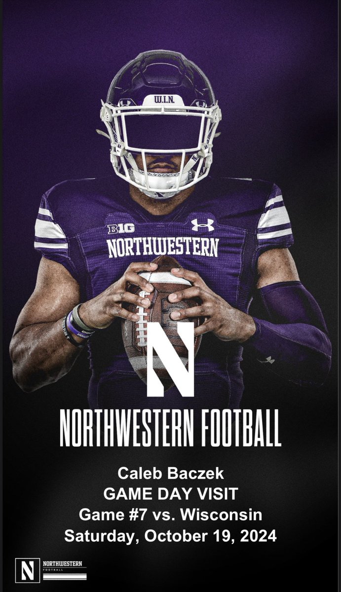 Excited to be at Northwestern for tomorrow’s game! Thank you <a href="/Coach_Mulford/">Sam Mulford</a> for the invite! <a href="/Coach_McGarigle/">Tim McGarigle</a> <a href="/DavidBraunFB/">David Braun</a> <a href="/NUFBRecruiting/">NUFB Recruiting</a> <a href="/NUFBFamily/">Northwestern Football</a> 

@MikeBuke99 <a href="/EDGYTIM/">Timothy “EDGYTIM” OHalloran</a> <a href="/DeepDishFB/">DEEP DISH FOOTBALL</a> <a href="/JennyCz27/">Jenny Czerwonka</a> <a href="/CoachDShack/">Danny Schaechter 🏝️🏈🐾</a>
