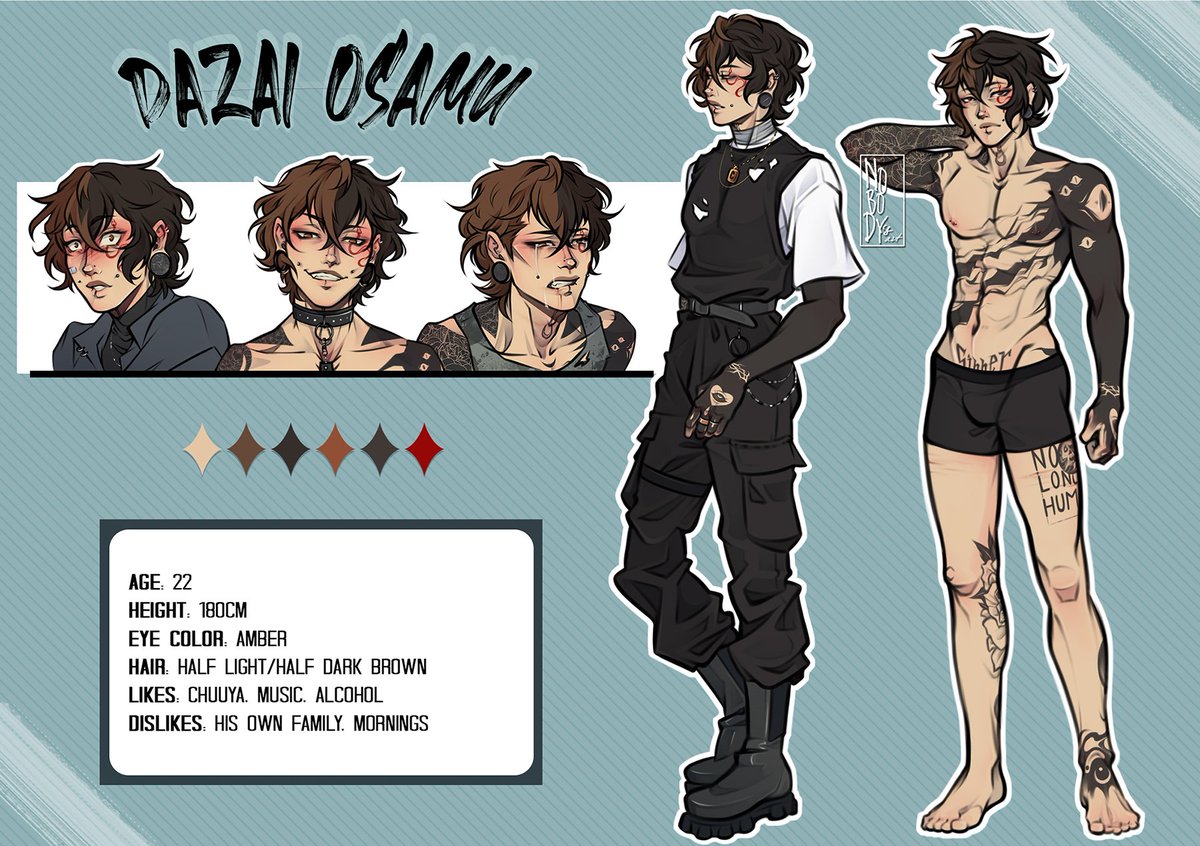 Alt!SKK AU - Dazai Osamu
character sheet

At last, here's the baby ♡
#altSKK