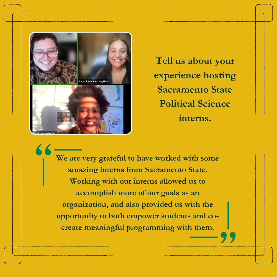 Internship Host Spotlight!

Get to know Social Justice PolitiCorps! Connecting students with social justice advocacy and giving them the tools to create greater transparency in local government, this internship host has helped many of our students find their path.