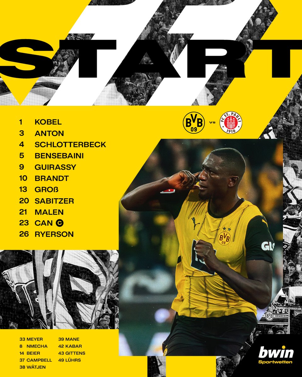 BVB's tweet photo. Mit diesen Borussen in das Duell mit St. Pauli! ☠️

#BVBFCSP https://t.co/RIVHyTI57d