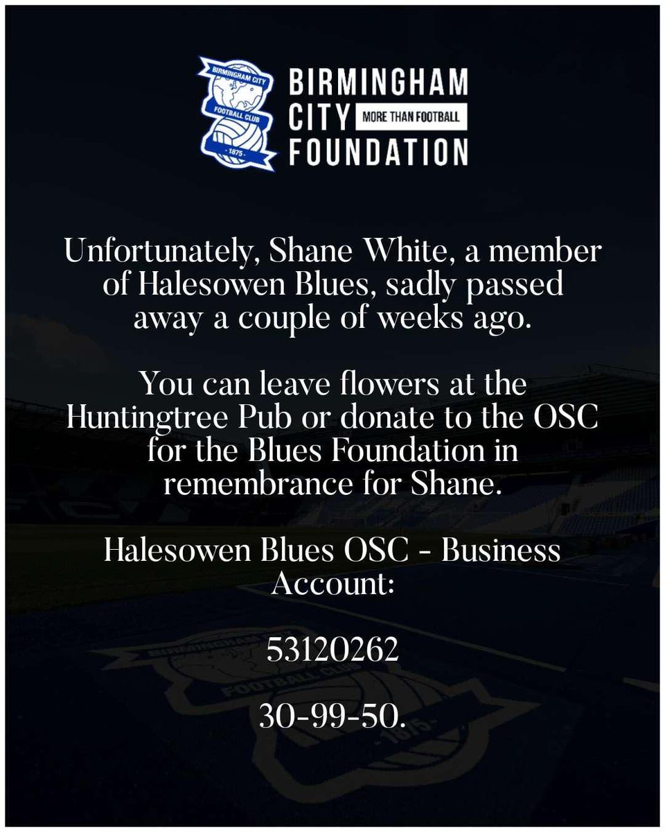 OSCBCFC's tweet photo. Thoughts go out to Shane’s family and friends

Share,like,RT,donate if you can 🙏🏻💙

#RIP // #KRO // #BCFC // #bcfcOSC https://t.co/6CCvU1ZWOo