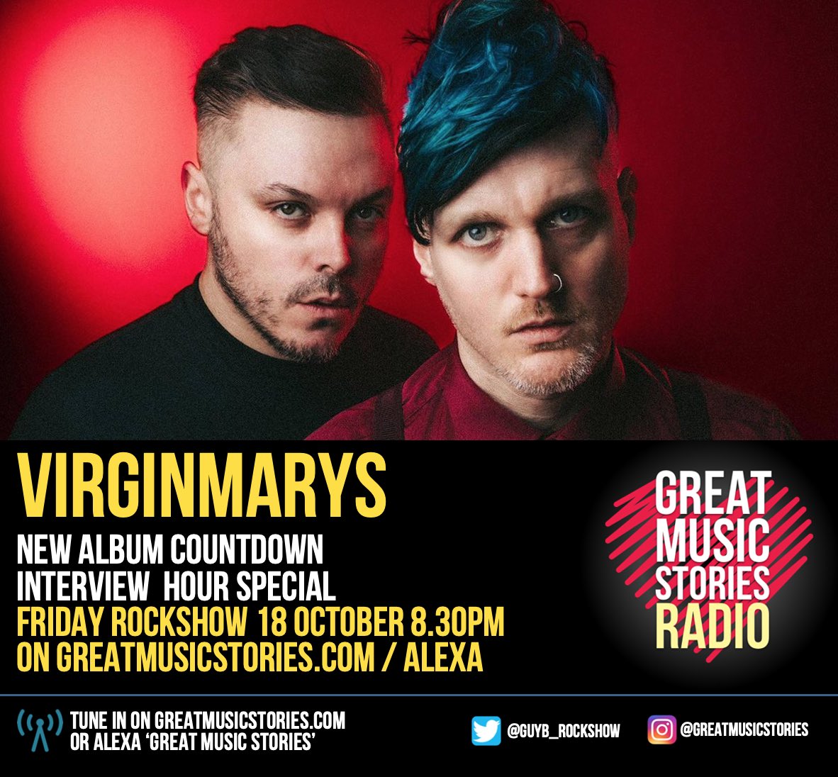 GuyB_rockshow's tweet photo. Our (your) 2018 Band of the Year are back and they mean business - with @TerriRPM superchargers perfect. Hour special tonight 8.15pm but for now #Nowplaying @thevirginmarys ‘Ain’t no Future’
New album out in 2 weeks!

Friday Rockshow on https://t.co/QwdpOSZDCT / alexa til late https://t.co/inHYrO3rpZ
