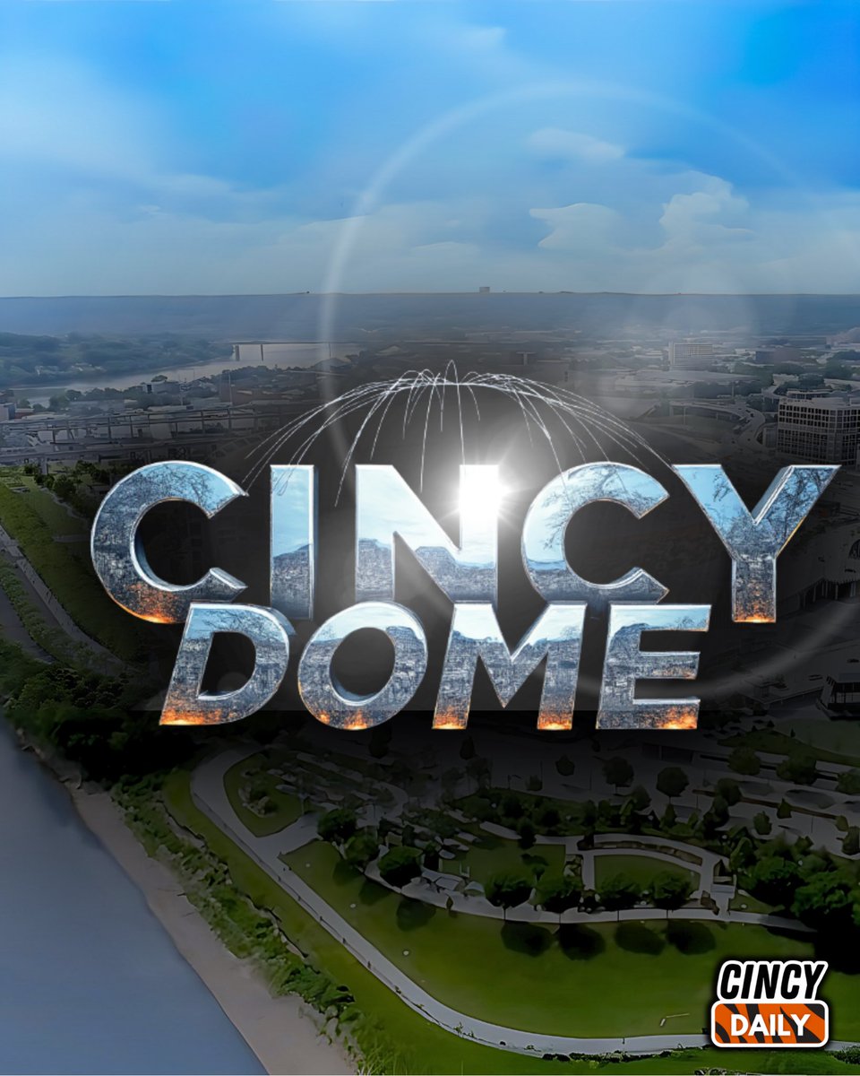 getcincydaily's tweet photo. Future Home of the Bengals: The Cincy Dome. 

Featuring a state-of-the-art, stadium-wide ceiling LED and an immense retractable, tempered-glass wall revealing familiar views of the Ohio river and the Roebling Suspension Bridge.

#cincinnatibengals #bengals #cincydome #cincydaily https://t.co/3URw1dojqT