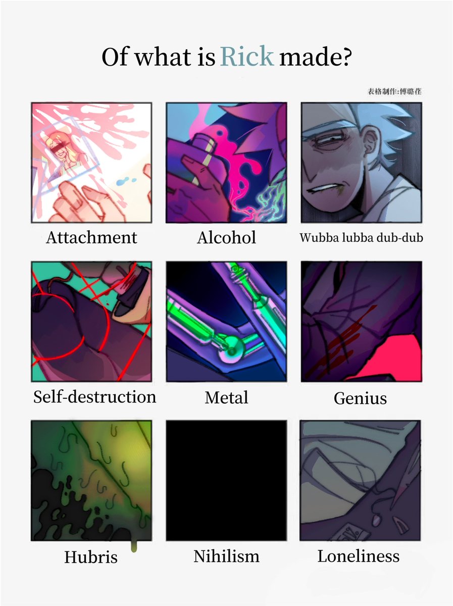 Of what is Rick made?

#RickAndMorty
#RickAndMortyFanart
#RickSanchez