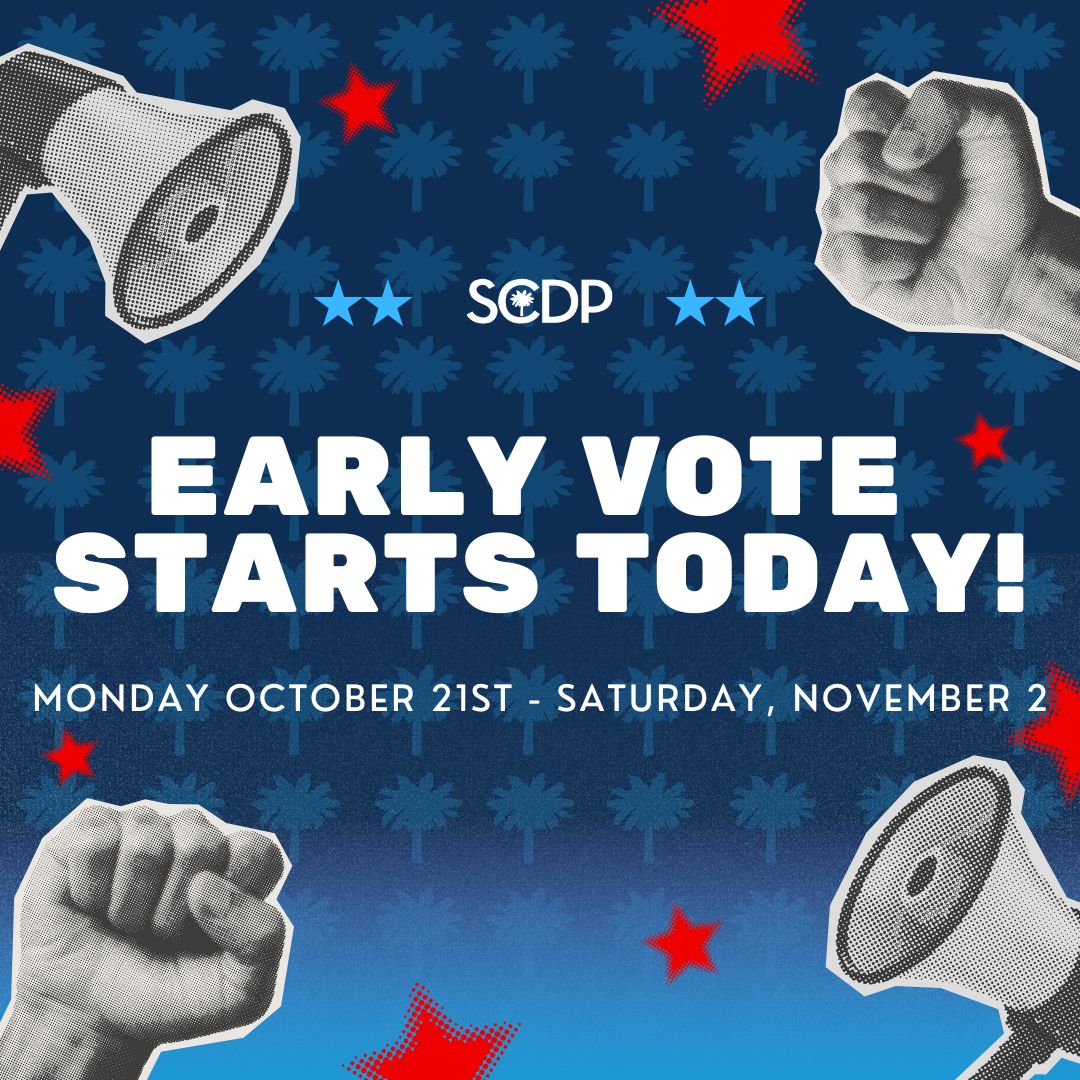 Early voting starts today! Make your voice heard and vote blue up and down the ballot. Democracy is on the line this election. Early voting ends Nov 2nd—don’t wait! 💙 #VoteBlue #EarlyVoting #ProtectDemocracy