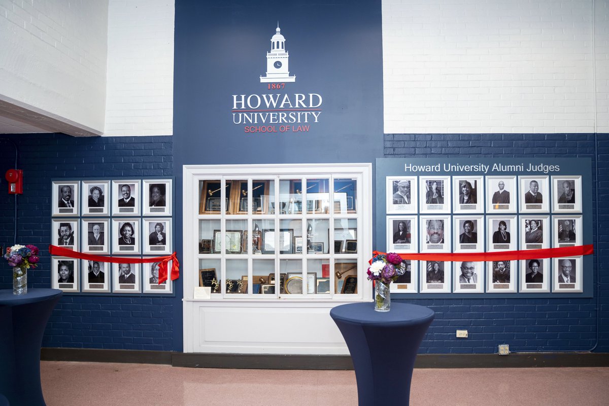 HowardLawDC's tweet photo. Howard Law kicked off Homecoming Week with a special event bringing alumni judges back to campus for a fireside chat with @DeanFairfaxEsq, and a ribbon cutting/unveiling of the new HUSL Alumni Judges Gallery. More photos: https://t.co/C5SJxEvW6f https://t.co/HucxICUWgh
