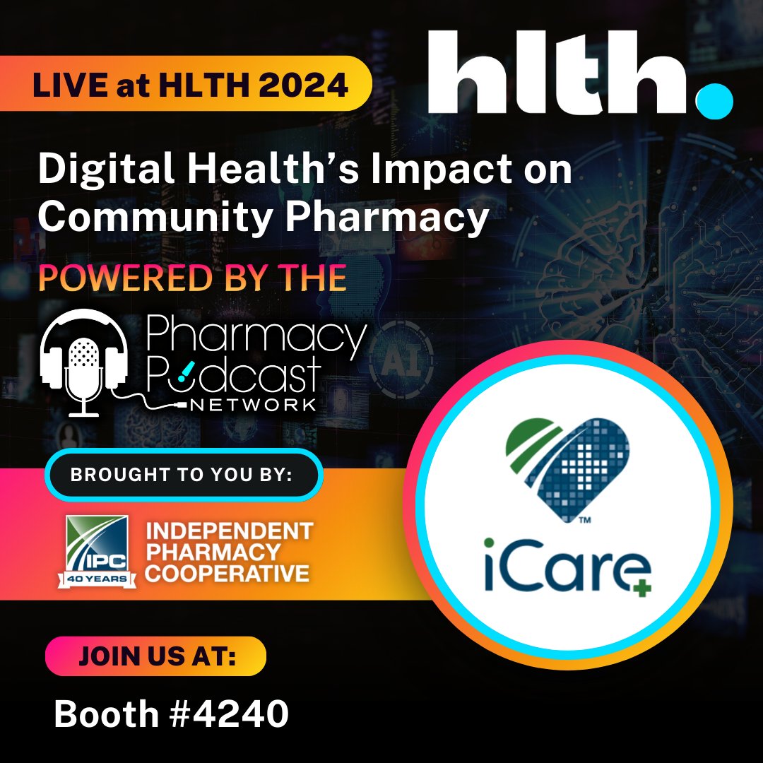During this year's <a href="/HLTHEVENT/">HLTH</a> we're concentrating on #DigitalHealth Impact on Community Pharmacy and leading this initiative is <a href="/ipcrx/">IPC</a> - the Independent Pharmacy Cooperative and their tech-portfolio iCare+  

MEET US at booth 4240 &amp; Let's talk how we can help #pharmacy thrive.