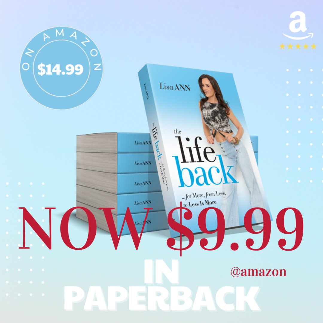 thereallisaann's tweet photo. Paperback books travel well, so I just lowered the price of my book on amazon. The Life Back, paperback version is now $9.99 #TheLifeBack https://t.co/5CrSfZvk8I https://t.co/tPRBgdTbsu