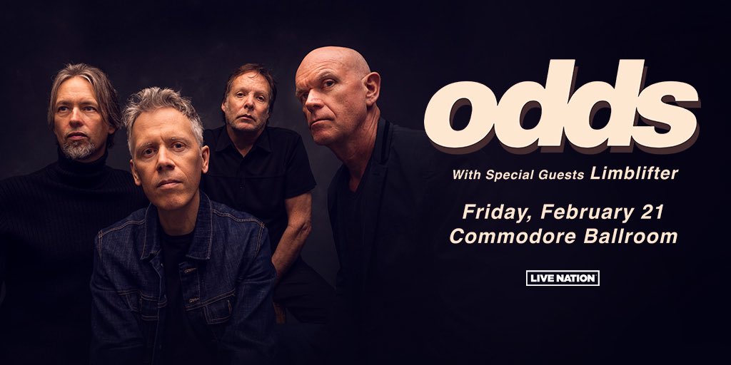 Odds Band (@oddsmusic) on Twitter photo Vancouver! We’re back Friday, February 21st with our friends <a href="/LIMBLIFTER/">LIMBLIFTER</a>, celebrating the 30th anniversary of “Good Weird Feeling”! <a href="/livenationwest/">Live Nation W Canada</a>
Tickets on sale now tinyurl.com/OddsLive25 Vancouver! We’re back Friday, February 21st with our friends <a href="/LIMBLIFTER/">LIMBLIFTER</a>, celebrating the 30th anniversary of “Good Weird Feeling”! <a href="/livenationwest/">Live Nation W Canada</a>
Tickets on sale now tinyurl.com/OddsLive25