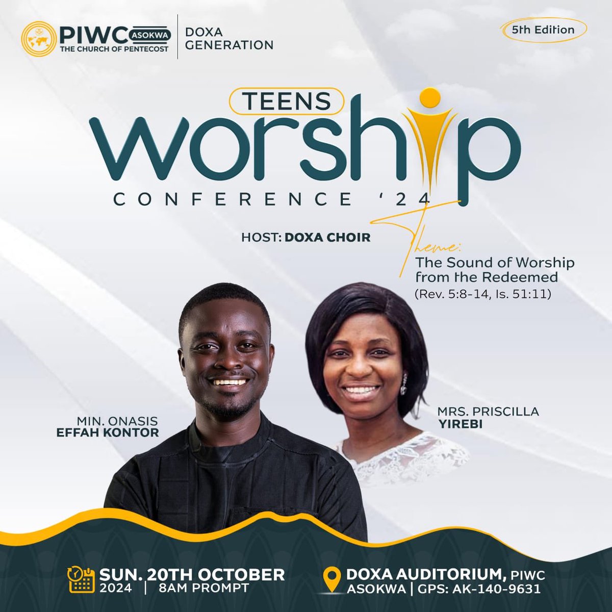 whiz__kid's tweet photo. 5 Days to Go!
Today's Focus: The Redeemed
"But you are a chosen people, a royal priesthood, a holy nation, Godβs special possession, that you may declare the praises of him who called you out of darkness into his wonderful light." - 1 Peter 2:9
#WoCon24 https://t.co/Zlr86p9BHz