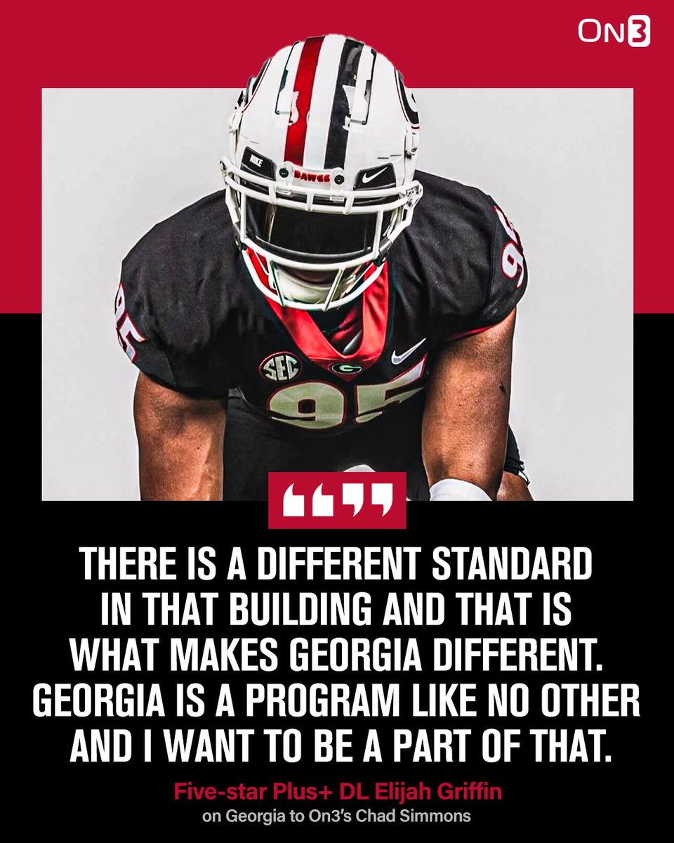 NEWS: Five-Star Plus+ DL Elijah Griffin commits to Georgia over Miami and USC. 

More from Griffin: on3.com/news/five-star…