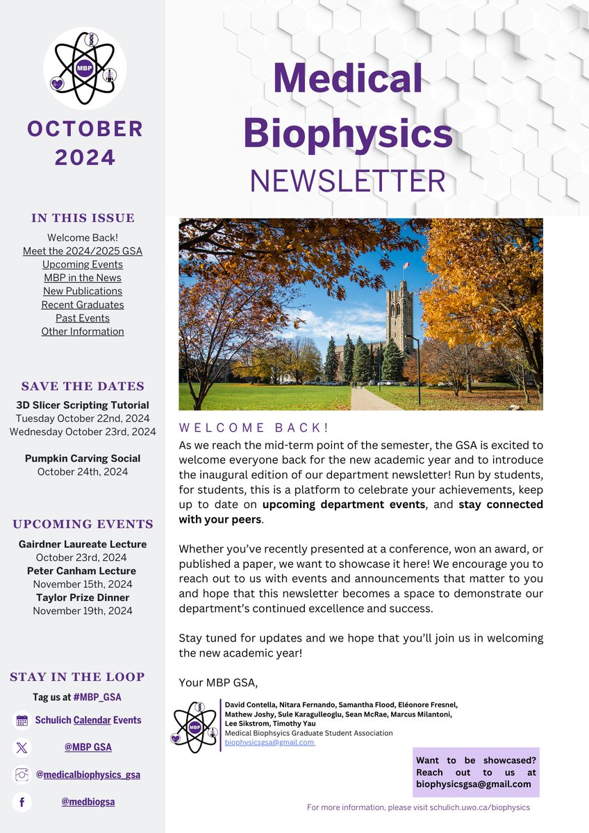 MBP_GSA's tweet image. We are thrilled to share with you the inaugural edition of our MBP Newsletter!🎉
This NL is designed to keep everyone informed about exciting developments within our department, highlight achievements, and share upcoming events. Check out the 1st edition on your email.
#MBP_GSA