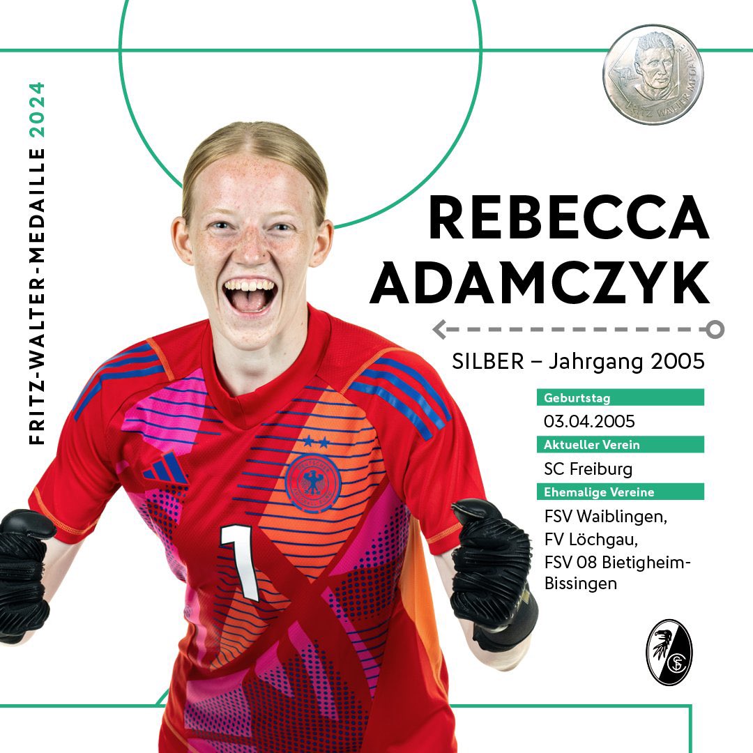 FussballBR's tweet photo. 🇩🇪 Feminino (2005/Sub-19):
🥇 Loreen #Bender (Bayer Leverkusen)
🥈 Rebecca #Adamczyk (SC Freiburg)
🥉 Jella #Veit (Eintracht Frankfurt) https://t.co/yC2x3N86Yy