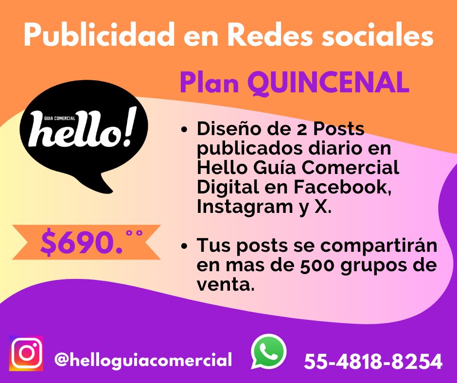 RETWEET_CDMX's tweet photo. #Anuncia tu #producto o #servicio desde una #quincena Tus #ventas #aumentarán considerablemente #publicidad #publicidaddigital #revista #revistadigital #comercio #comerciolocal #cdmx #mexico https://t.co/zFpjoul0vv