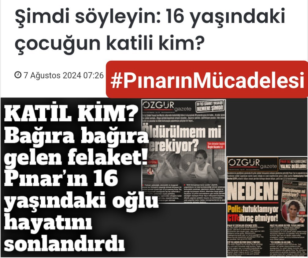 Erkek egemen dünyada kadınları koruyamıyoruz! Erkek şiddeti her yerde her kademede! Erkek egemenliği yargıda, hukukda! Belki de kadın katillerini serbest bırakanlar da içlerinde şiddet taşıyor! Başka kim bir canavarı serbest bırakır?
 #pınarınMücadelesi için hemen şimdi  ses ver!