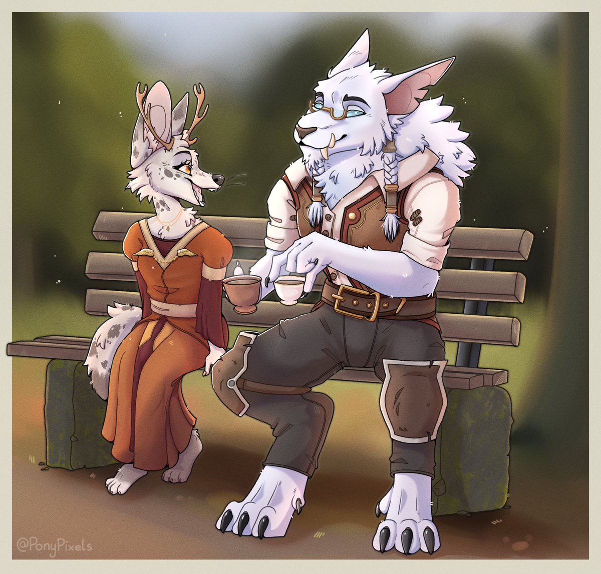 PonyPixels's tweet photo. enjoying some tea, for @/Luiazure 🦊🍵☕️🐺 https://t.co/CMDwD9QAHS