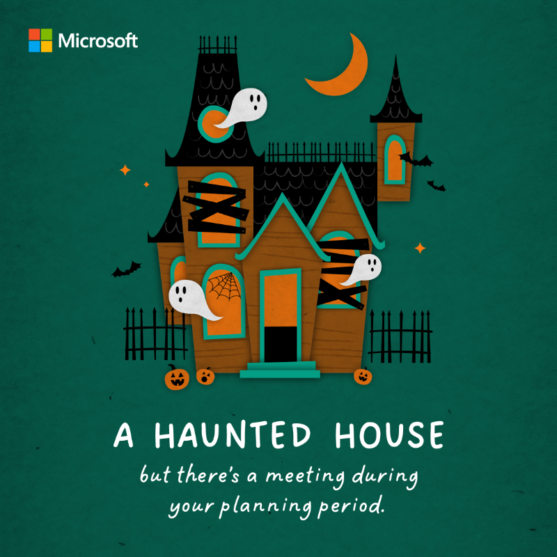 MicrosoftEDU's tweet photo. Now that's spooky! 👻🏚️
 
We hope you're having a festive Halloween season—free of haunted houses.

#MicrosoftEDU