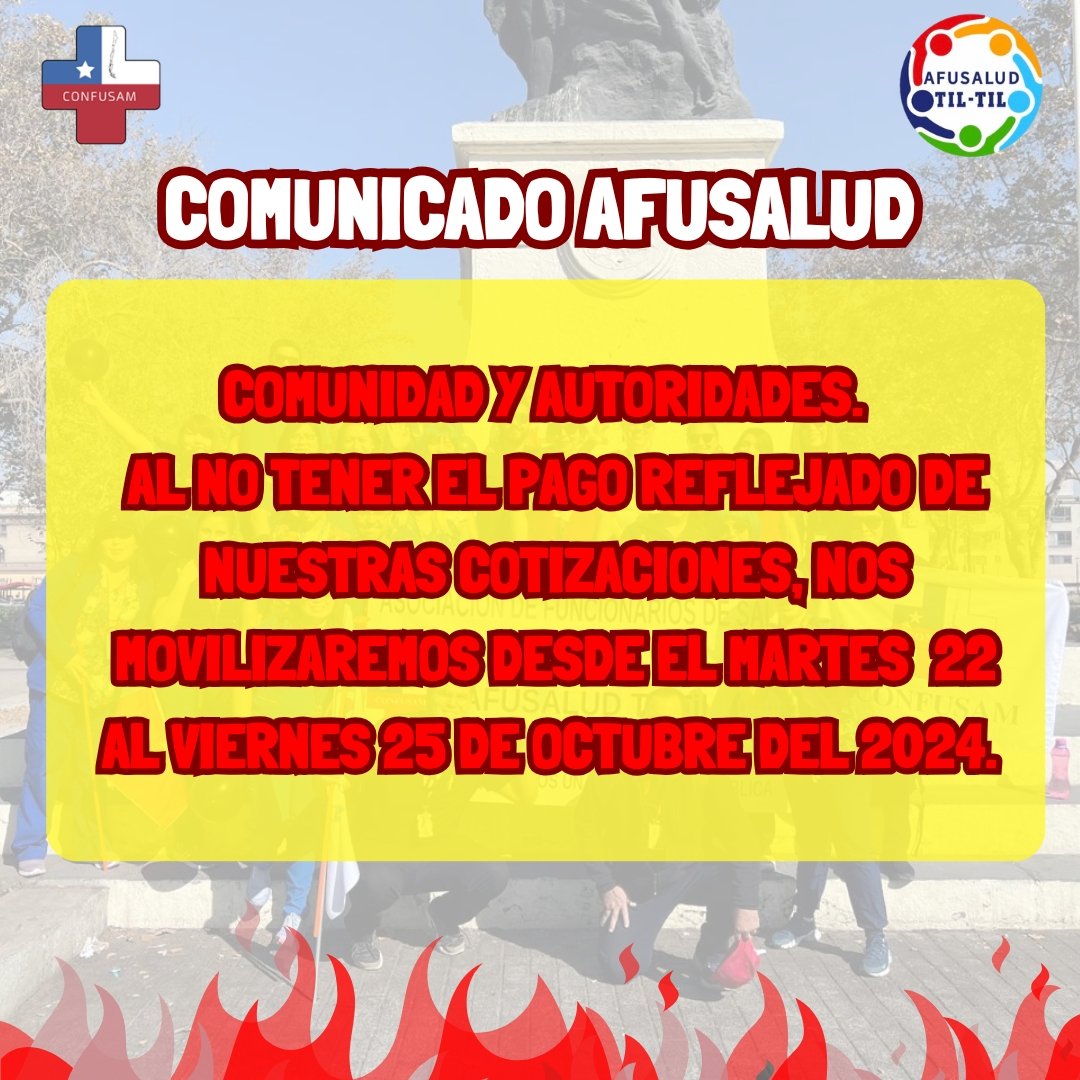 AFUSALUDTILTIL's tweet photo. Como asamblea esperamos la respuesta @LuisV_Alcalde @munitiltil .

Ante esta vulneracion de derechos fundamentales y la no respuesta nos vemos en la obligación de movilizarnos.

@ConfusamChile https://t.co/OFlKKeY4nB