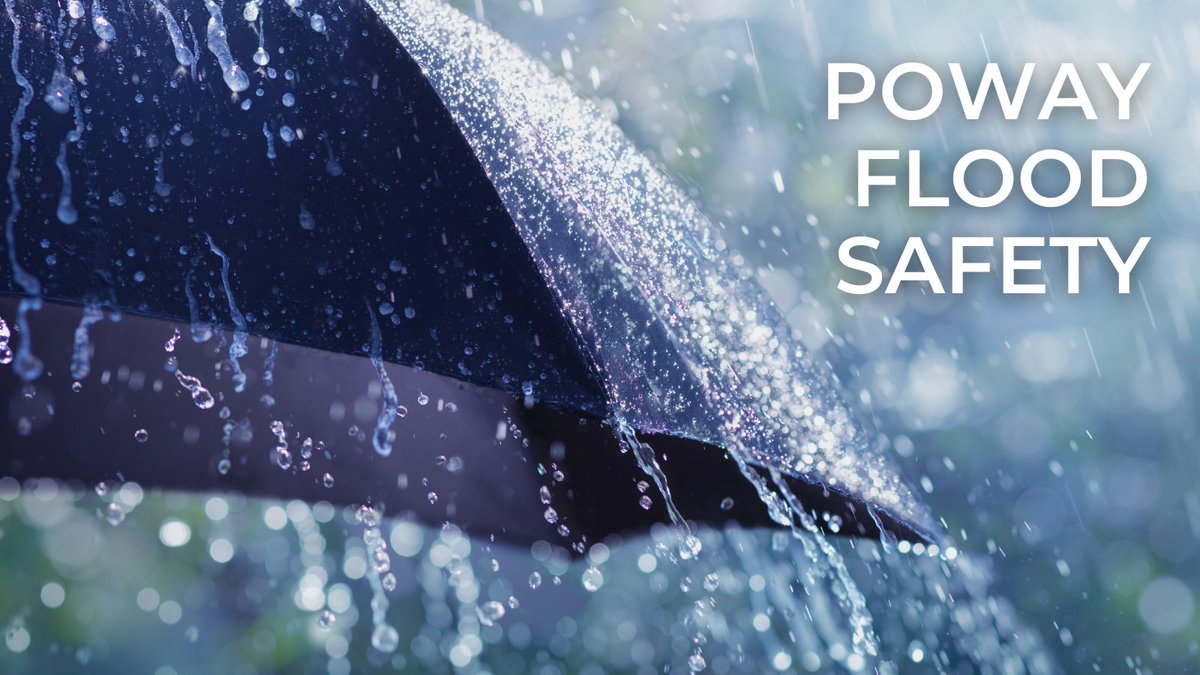 cityofpoway's tweet image. Rainy season officially started Oct. 1 &amp;amp;  it’s time again to share our @cityofpoway flood safety tips &amp;amp; info for #Poway residents who live in/near the floodplain, have questions about flood insurance, or have a creek that runs through their property.  poway.org/floodsafety.
