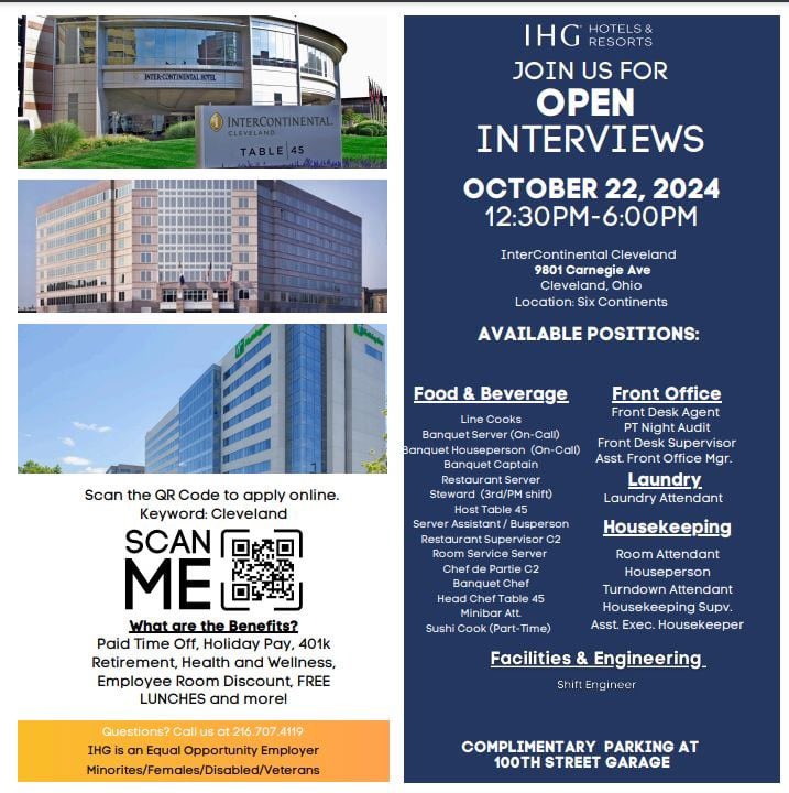 JenDean825's tweet image. If you or anyone you know is looking for a job… please come join us for Open Interviews!!! #ihg #interconcle