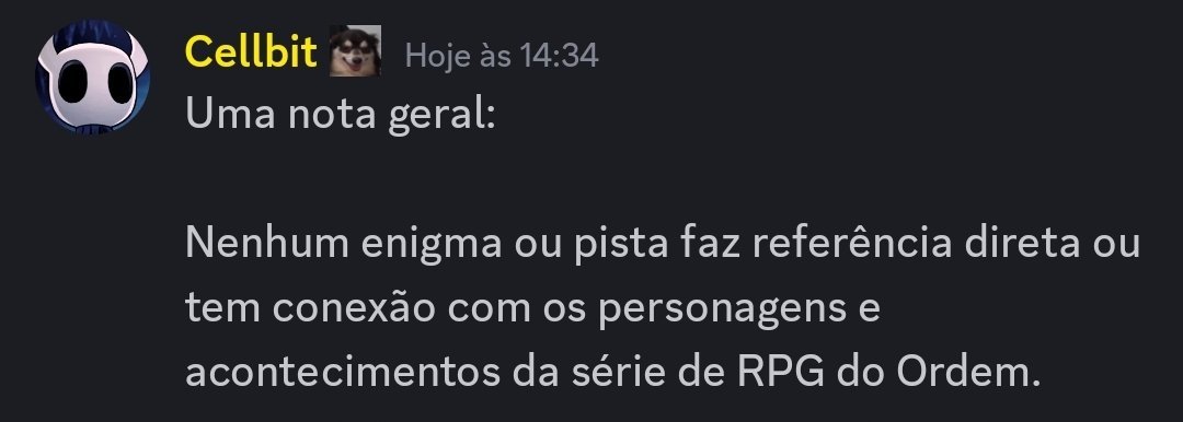 realitasnews's tweet photo. No Discord, Cellbit fez uma nota geral sobre o ARG.

via https://t.co/wn7ifxSm1X https://t.co/ZFrJS30kLF
