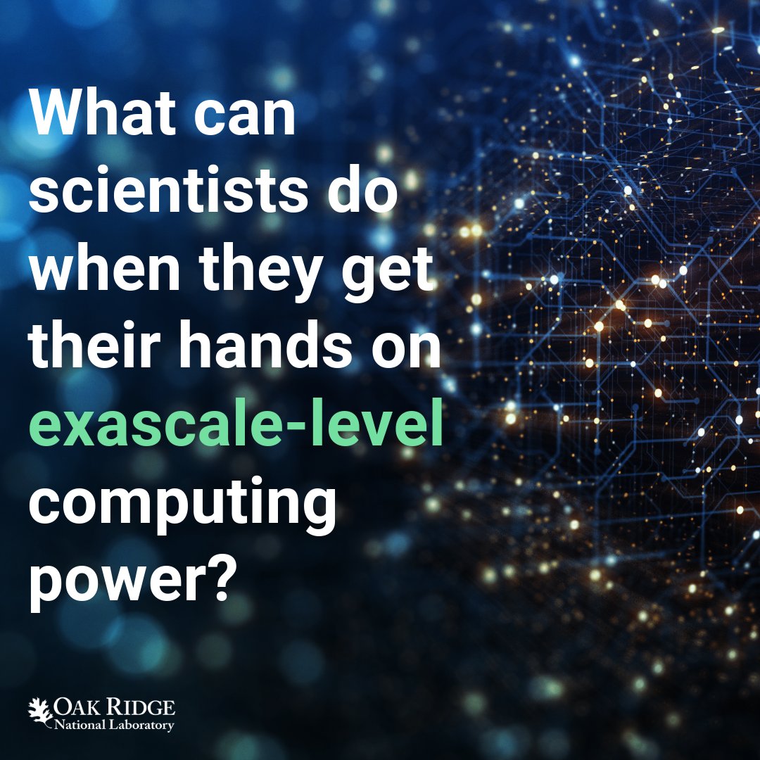OLCFGOV's tweet image. 🌟 Happy #ExascaleDay!
On October 18, we shine a light on the incredible capabilities of #exascalecomputing—performing calculations at 10 to the 18th power! 🚀💻
What incredible advancements await when scientists harness this level of computing power?💫