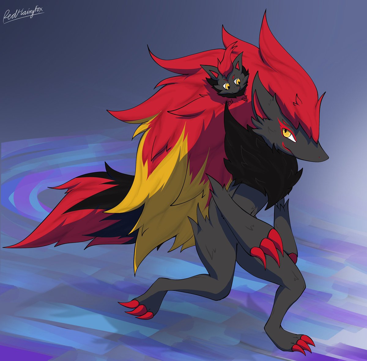 RedFloofZoroark's tweet photo. Beta Zoroark and Zorua https://t.co/gl1IZSdJtc