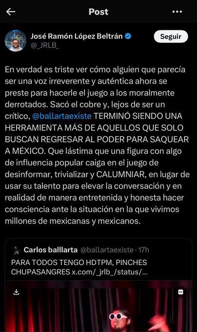MaldarkMx's tweet photo. Habiendo tantos idiomas en este mundo y Carlos Ballarta decidió hablar con el de la verdad. 

Que gozada ver que hizo emperrar al bodoque del bienestar y a todos los chairos. https://t.co/UOs3oypNU4