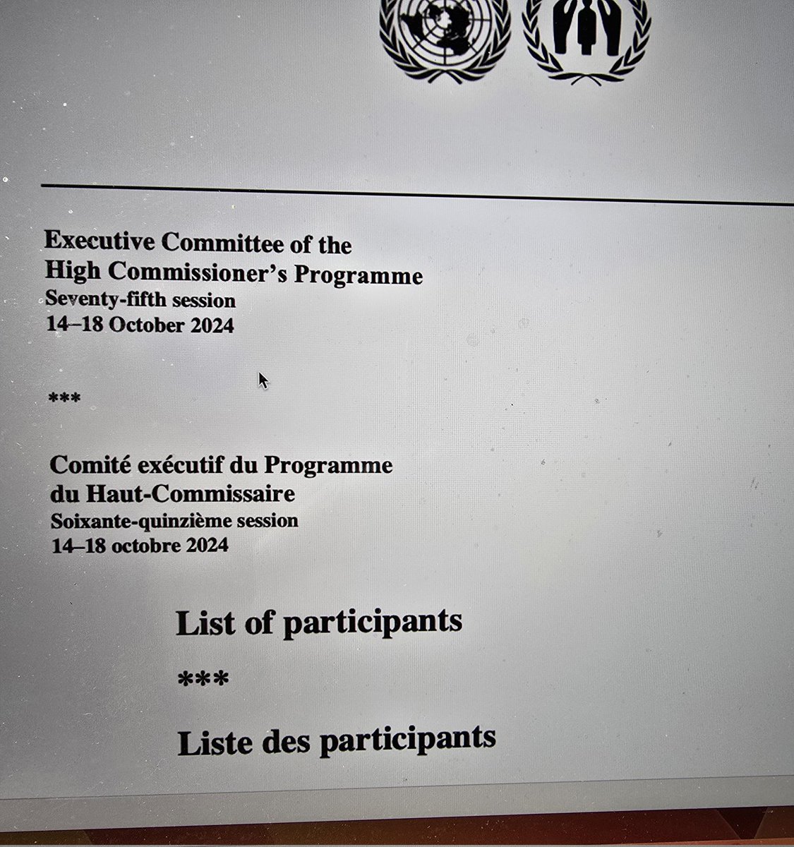 The absence of Hayti at the Executive Committee of the High Commissioner's Programme  of the Seventy-fifth session (14-18 October 2024 in Geneva proves that Hayti doesn't have a professional diplomacy. The current Minister of Foreign Affairs is a true demagogue. #FreeHaiti