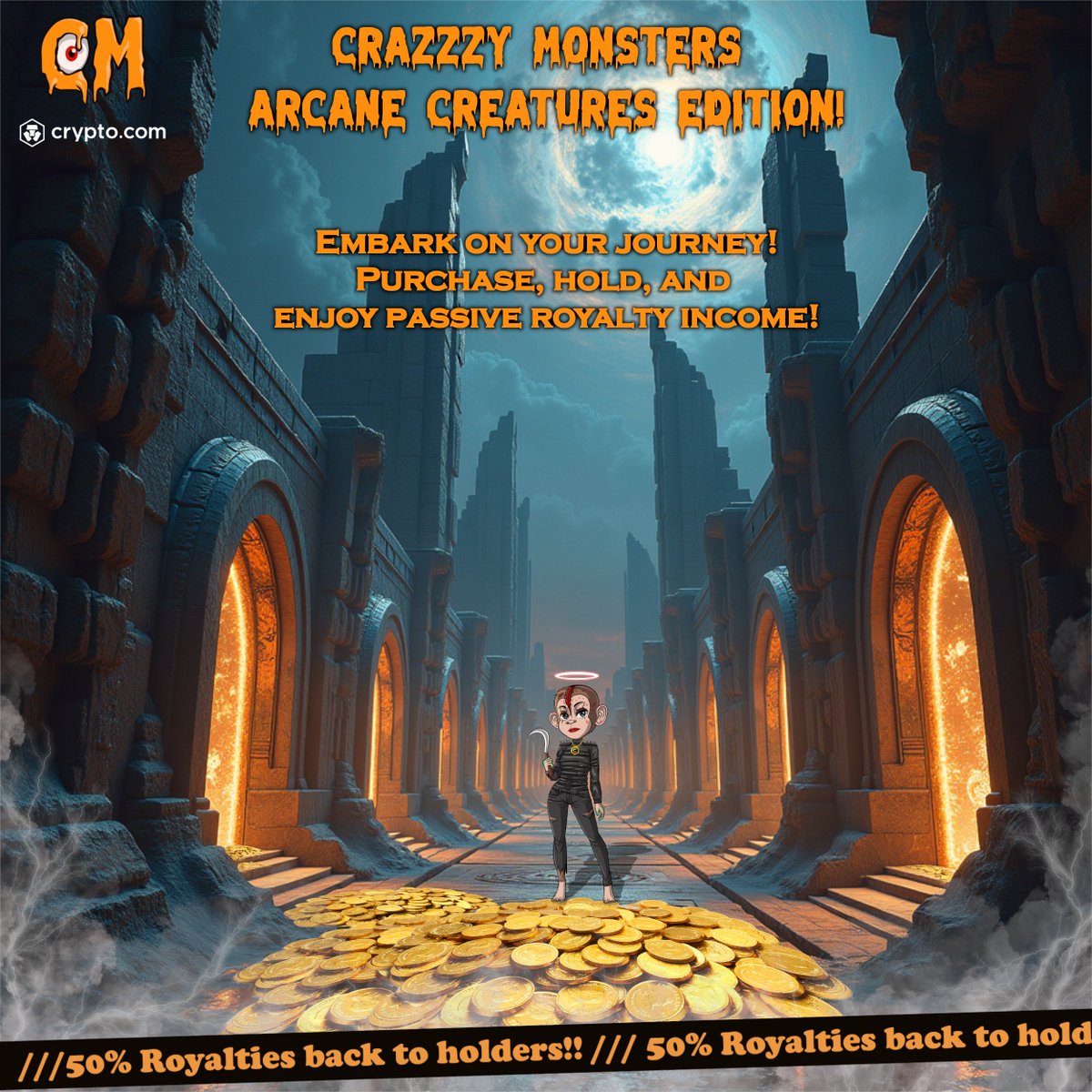 💀Crazzzy Monsters: Arcane Creatures Edition💀

Utility #1 revealed!🔥 

50% of ALL royalties will be shared with our holders every month!💰

Own an Arcane Creature and enjoy the ongoing benefits!🙌

#crofam  #NFT #ArcaneCreatures #NFTCommunity #CMFam #cronos #cryptocomnft