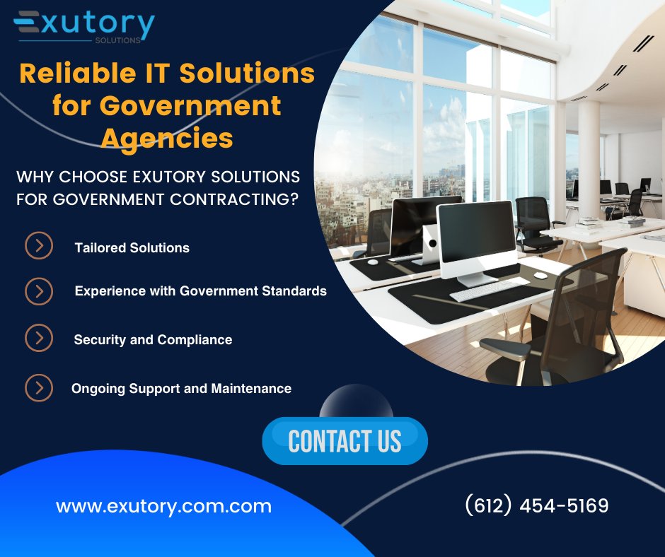 Exutory_'s tweet photo. PROVIDING RELIABLE IT SOLUTIONS FOR GOVERNMENT AGENCIES https://t.co/42A0xewlVd