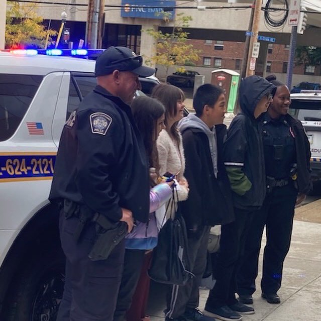PittPolice's tweet photo. We welcomed @FRSDPanthers students who joined Pitt HR &amp; us for mentorship programming. They had the opportunity to learn interview skills &amp; engage with our K-9 &amp; bike officers. Our @pittEHS colleague Barb Knolle offered the keynote speech. Thanks to all of our participants! https://t.co/KfnWKPryaZ