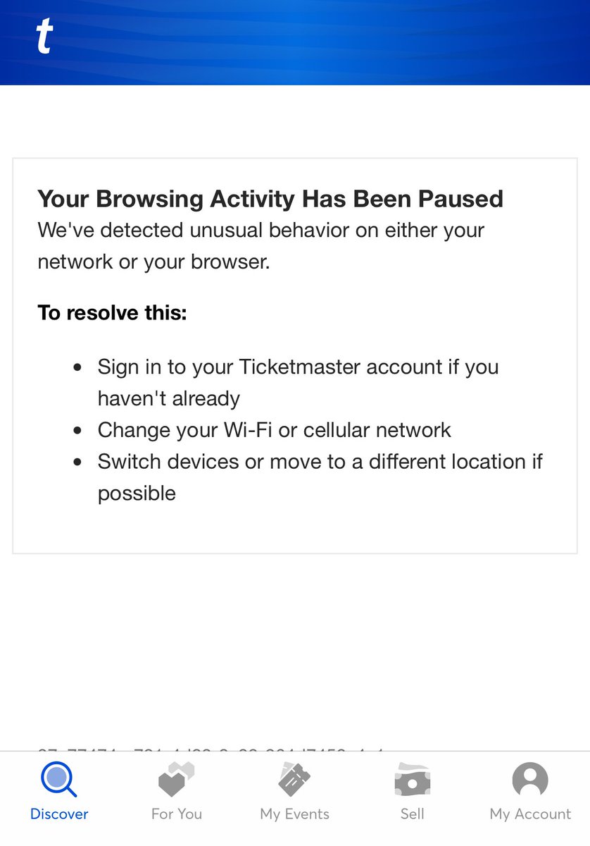 TwoCowsGames's tweet image. If @Ticketmaster isn't the most user hostile purchasing experience ever, I don't know what is.

What the hell is this message?

I have tried off/on wifi. No vpn. I've reset my damn password which it made me do for no reason despite this not being best security practices. WTF?! 🤬