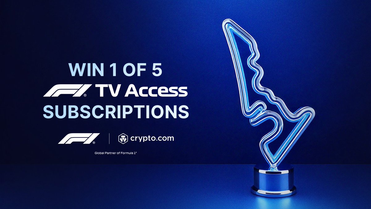 cryptocom's tweet photo. 🏁 We’re heading to Austin, Texas for the #USGP 🏎️

Want to join the fun? We’re giving out @F1 TV Access 📺 subscriptions to five lucky winners!

How to participate 👇

🏁 Guess the podium order at the #USGP 
🔁 Like and retweet this post
✅ Follow @CryptoCom https://t.co/zk7zsDJXD1