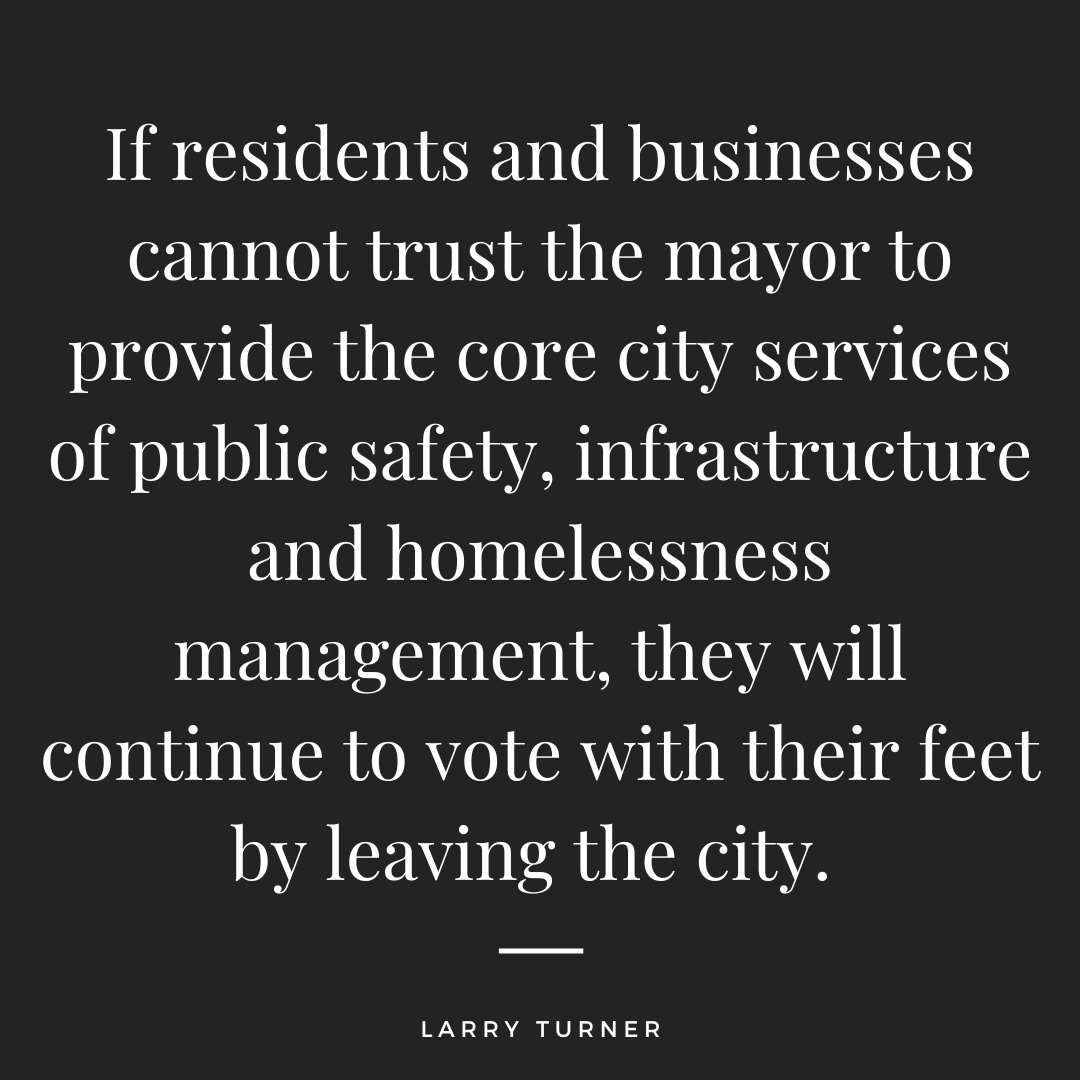 LarryTurner4SD's tweet photo. If the mayor can’t deliver on safety, infrastructure, and homelessness, people will leave the city. San Diego deserves better leadership.

#TurnItAroundWithTurner #LarryTurnerForMayor #LT4SD #SanDiegoParty https://t.co/0Kl00q8Wdu