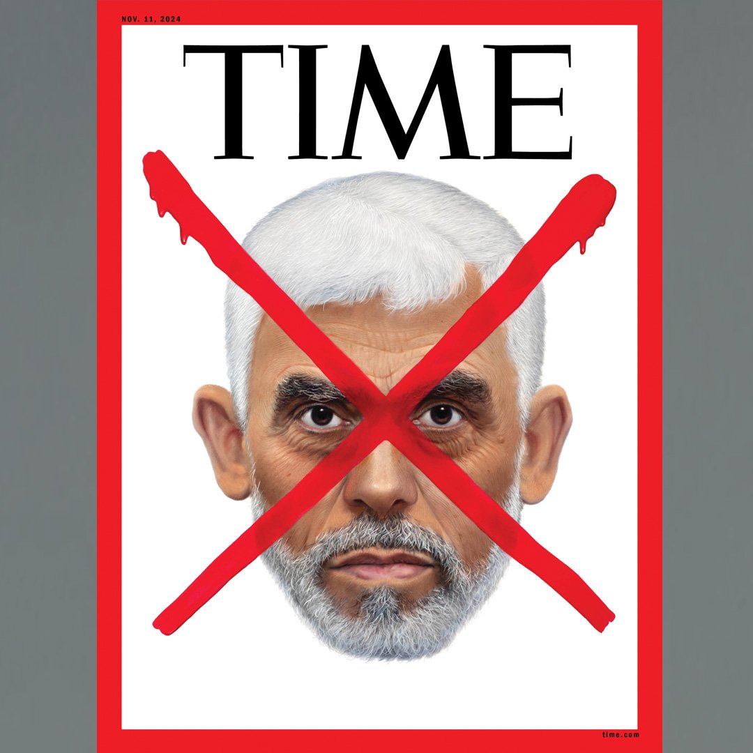 AlertaMundoNews's tweet photo. 🚨 | La portada de la revista TIME, tras la eliminación del líder de Hamás, Yahya Sinwar. https://t.co/vyfzrbGoOr