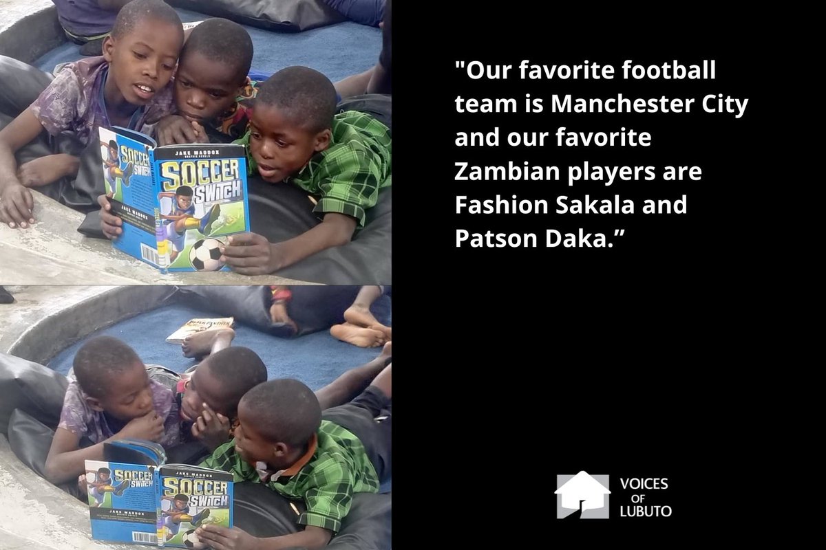 LubutoLibrary's tweet photo. "Our favorite football team is Manchester City and our favorite Zambian players are Fashion Sakala and Patson Daka.” #VoicesofLubuto https://t.co/MSxtYsKuvN