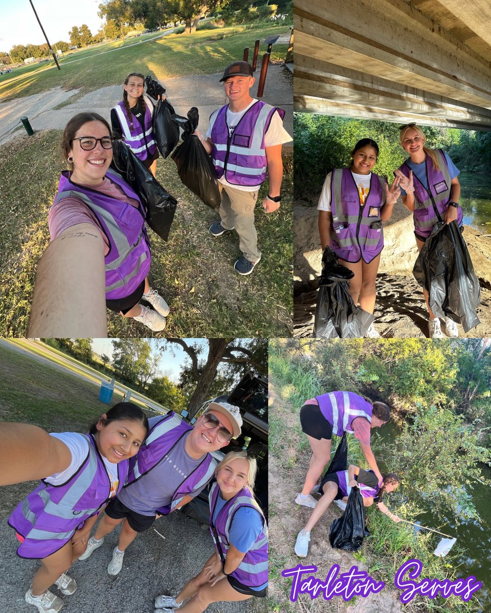EVENT RECAP!!! Tarleton Serves had the amazing opportunity to help Keep Stephenville Beautiful by picking up trash around the Bosque River! A BIG thank you to our volunteers for helping our community and we always enjoy seeing <a href="/TarletonPrez/">Dr. James Hurley</a> during our events!!! 🤩💜