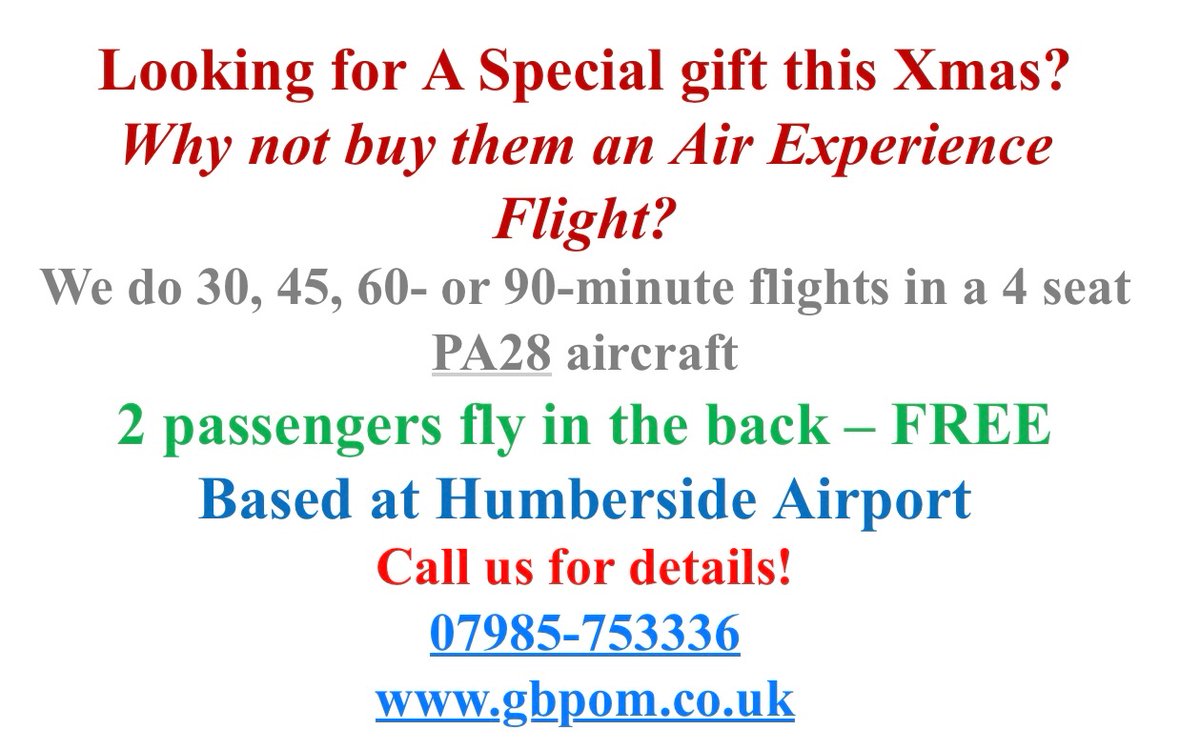 ✈️🎅✈️☃️✈️🎄✈️🧑‍🎄✈️🎄✈️☃️
#flyingforchristmas #specialtreat #extraspecialgift #trialflights #flyingathumberside #trialflightexperience #christmastreats