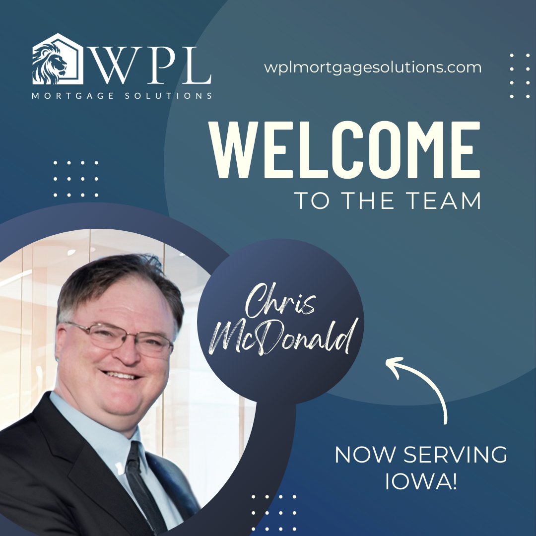 WPLMortgage's tweet image. 🎉 Exciting news! We're thrilled to welcome Chris McDonald to WPL Mortgage Solutions as a loan officer in Iowa! With 20+ years of real estate experience, Chris is here to help with your home loan needs. 🏡✨