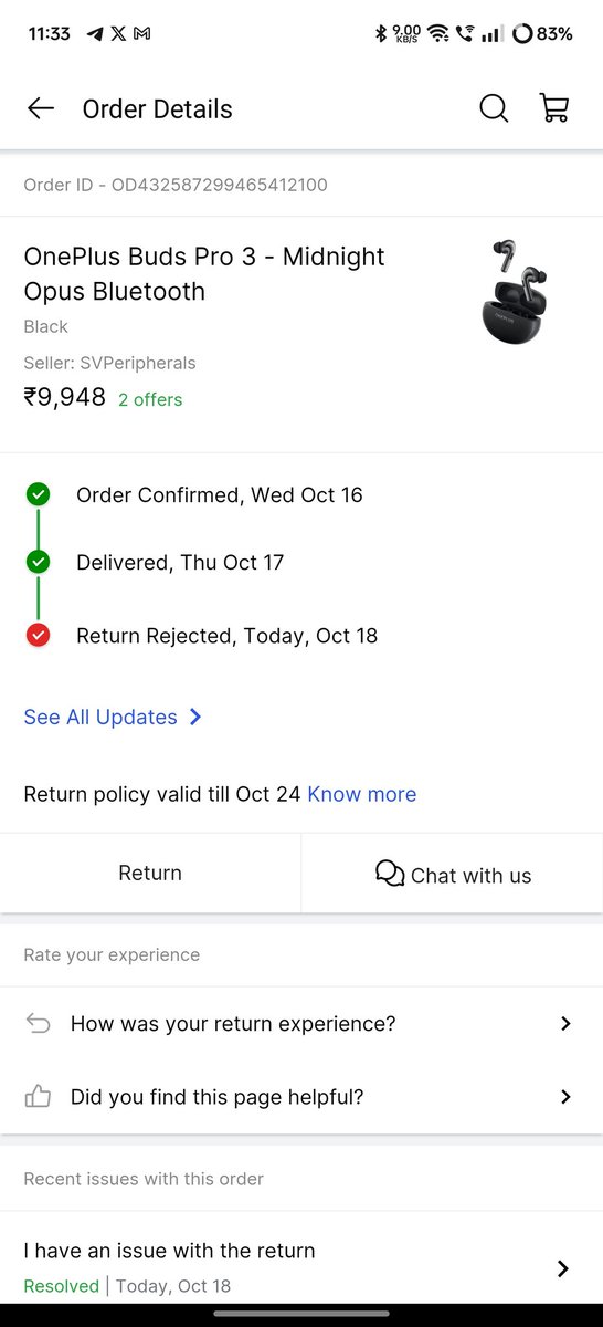 raj9291's tweet photo. @Flipkart @flipkartsupport @_Kalyan_K 
Why my return request rejected?
I have a proper proof nd unboxing video 
I recieved a used product ..
Approx 10 k mne diye 
Used product k liye 
I want replacement/ return 
Kindly please  return or replace my product.. https://t.co/jhh6ytuuWH