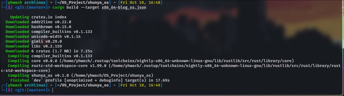 thatdudeakshay's tweet image. Decided to switch things up today by building my own OS, shunya_os, using Rust! 🌱 Faced tons of challenges but learned a lot about OS concepts and Rust in low-level programming. Despite a successful compilation, QEMU didn’t print my &apos;Hello World&apos; just yet.💻 #RustLang #OSDev