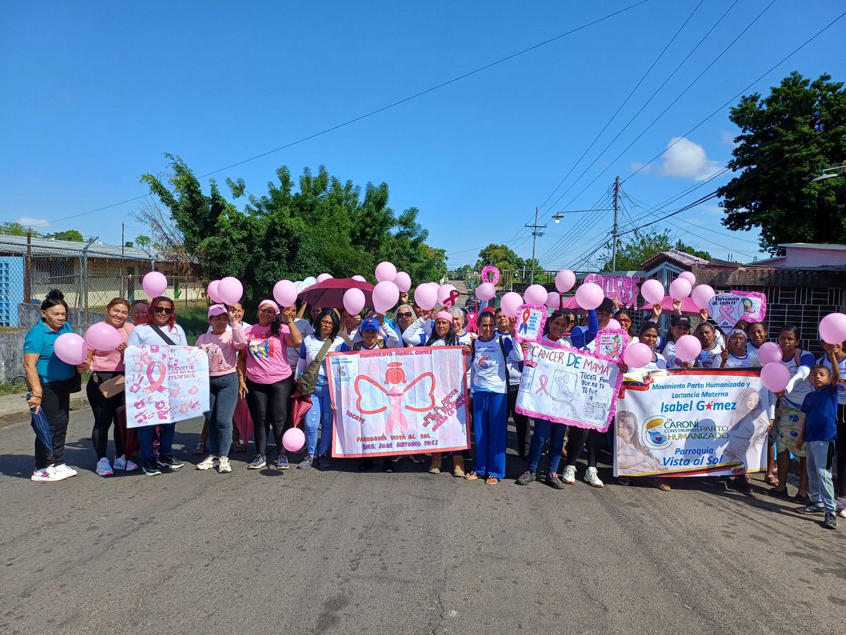 MVistaalsol's tweet photo. Como cada 19 de Octubre Celebramos el Día internacional de Lucha contra el Cáncer de Mama, es por eso que desde muy temprano iniciamos una gran caminata, que comenzó en el Preescolar Andres Bello y culminó en la casa de Gobierno parroquia Vista al Sol. 

#CiudadGuayanaParaVivir https://t.co/htzt1T0KVI