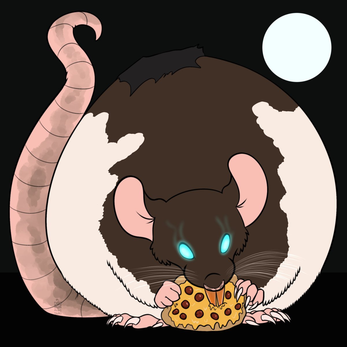 #Weretober2024 prompt is Rat!

Going to be real I just wanted to draw a really round rat lol

They got some pizza which is all that matters at the moment at least