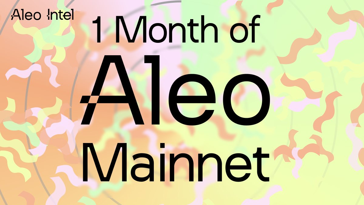 Happy 1 Month of Mainnet to the Aleo Community!

Shoutout to everyone building on Aleo, load up them bags and let's take it to the topppp $ALEO 🏌️‍♂️

Tag your favourite project!
#futureisprivacy #ALEO