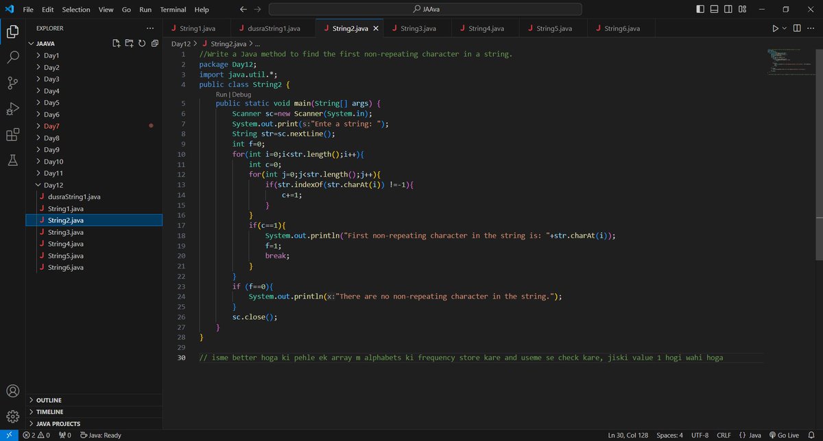 Aakarsh1388598's tweet photo. Day 12
String programs https://t.co/KGfYVyv4aD